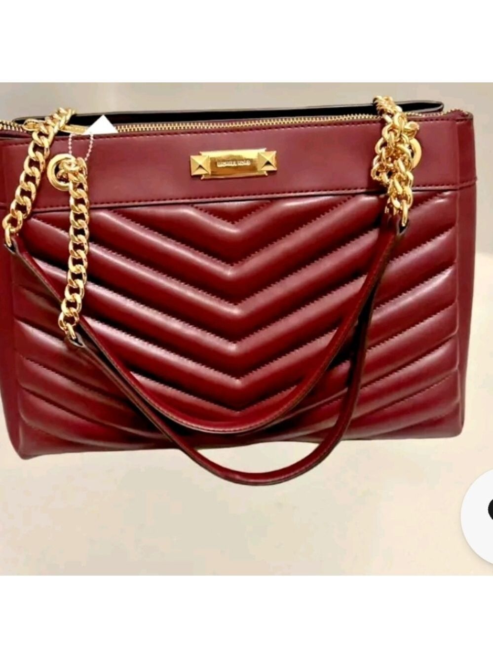 Michael Kors Red and Gold Quilted Shoulder Bag - Picture 1 of 4